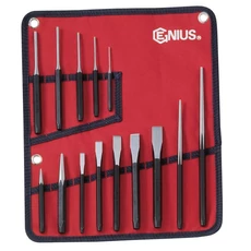Genius Tools vágó kiütő pontozó készlet, metrikus, 14 db-os