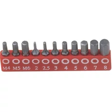 Genius Tools bit készlet, imbusz és XZN (spline), metrikus 1/4", 11 db-os