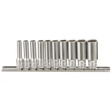 Genius Tools crowafej készlet, hosszú, colos 1/4", 10 db-os