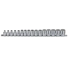 Genius Tools crowafej készlet, hosszú, metrikus 3/8", 16 db-os