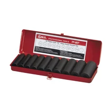 Genius Tools gépi dugokucs készlet, 1/2", hosszú, 11-24mm, 10db