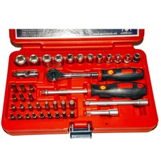 Genius Tools crowafej és bit készlet, metrikus 1/4", 40 darabos