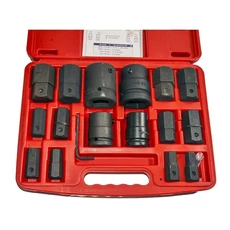 Genius Tools légkulcsfej készlet, imbusz, metrikus 3/4&quot; és 1&quot;, 17 darabos
