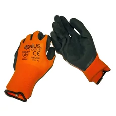 Genius Tools szerelőkesztyű, tenyérmártott, narancssárga-fekete, L-es