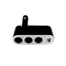 Carguard szivargyújtóaljzatba csatlakoztatható 3-as elosztó + 1A USB csatlakozás