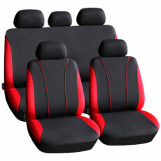 Carguard HSA002 autós üléshuzat szett, piros-fekete, 9 db-os 