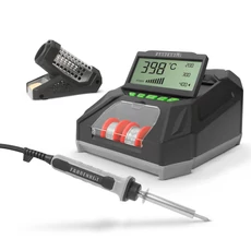 Digitális forrasztópáka állomás LCD kijelzővel, pákaheggyel, ónnal és szivaccsal, 230 V