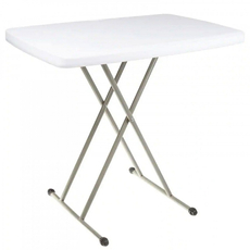 Fém hordozható asztal, 48x76cm, fehér