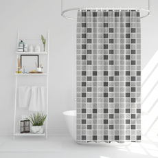 Zuhanyfüggöny, négyzet mintás, 180x180cm