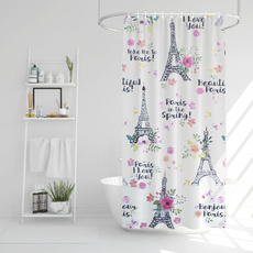 Zuhanyfüggöny, Eiffel-torony mintás, 180x180cm