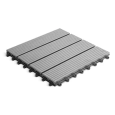 WPC padlóburkolat, 4 léces, szürke, 30x30cm, 11 db/csomag