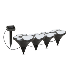LED-es szolár lámpa, kutya lábnyom, leszúrható, műanyag, fekete, 360cm