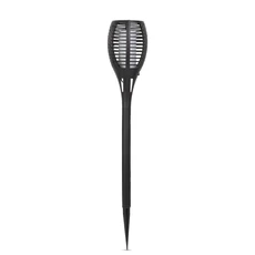Lángokat imitáló szolár LED lámpa, fekete, műanyag, 450x100mm