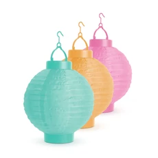 Szolár lampion, 3 színben, hidegfehér LED, 21cm