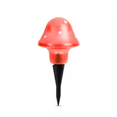 LED-es szolár gombalámpa, piros, 11cm