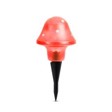 LED-es szolár gombalámpa, piros, 11cm