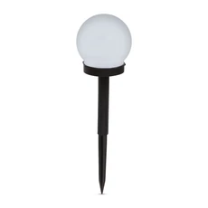 LED-es szolár lámpa, leszúrható, gömb alakú, hidegfehér, Ø10cm
