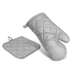 Edényfogó kesztyű és alátét szett, szürke, 25cm