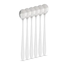 Rozsdamentes acél kávéskanál, latte macchiato kanál, 6 db/csomag, 186x30mm