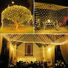 Family LED-es fényháló, távirányítós, melegfehér, 230V, 100db, 1,5x1,5m