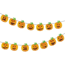 Family Halloween-i papír girland, tök, 8 db tök, 3,5m