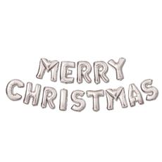 Family 3D Karácsonyi &quot;Merry Christmas&quot; lufi, ezüst