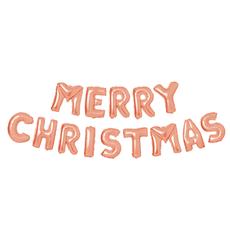 Family 3D Karácsonyi &quot;Merry Christmas&quot; lufi, roséarany