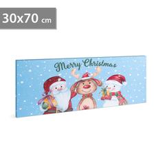 Karácsonyi LED-es hangulatkép fali akasztóval, 2xAA, 70x30cm