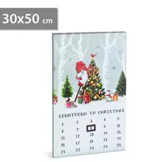 LED-es fali kép kalendárium, 3 melegfehér LED, 30x50cm