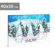 LED-es fali hangulatkép - "Let it snow", 2xAA, 40x30cm