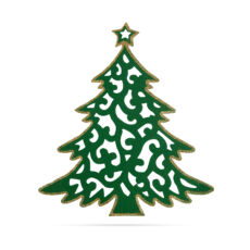 Karácsonyi dekor karácsonyfa, zöld-arany, 39x45cm 