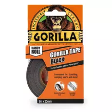 Gorilla Tape Handy Roll ragasztószalag, fekete, 9.14mx25mm