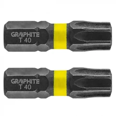 Graphite torziós ütvecsavarozó bit, TX40x25mm, 2db
