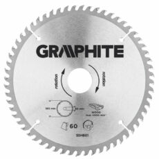 Graphite vídiás körfűrészlap 185x30mm, 60fog