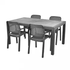 Hecht Samana kerti bútor szett 1Jardin asztal+4 Samana szék, graphit