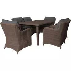 Hecht Gabbiani kerti bútor szett 1 asztal+ 6 fotel, barna
