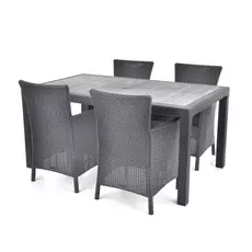 Hecht Melody kerti bútor szett 1 asztal+4 szék, grafit