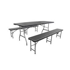 Hecht kerti bútor garnitúra, rattan, 1asztal+2pad