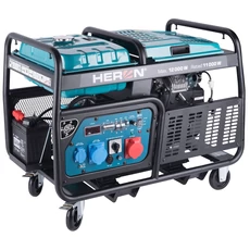 Heron generátor, benzines, kézi és önindító, 1 és 3 fázisú, 230 és 400V, 11 és 13kW