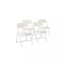 Párnázott összecsukható szék, fehér, 4db
