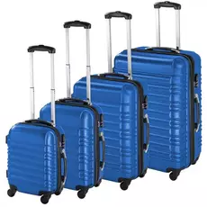 4 db-os merev falú bőrönd szett, kék