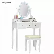 Fésülködő asztal hollywood, fehér