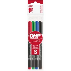 ICO OHP S alkoholos jelölőfilc készlet, 0.3mm, 4db