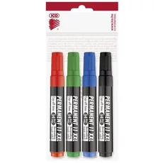 ICO Permanent 11 XXL alkoholos jelölőfilc készlet, kerek, 1-3mm, 4db