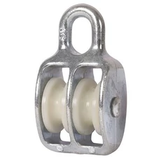 Kötélcsiga bliszterben, műanyag görgő, dupla, 3cm, 8mm, 250kg