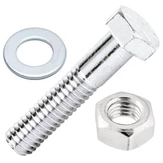 Hatlapfejű csavar anyával és lapos alátéttel, INOX, M6x40, 4db