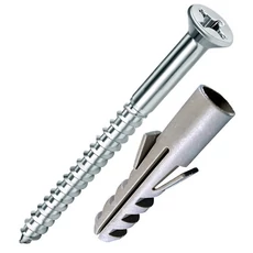 Facsavar, horganyzott, sima fejű, 4x40mm, kerek tiplivel 8x38mm, 6db