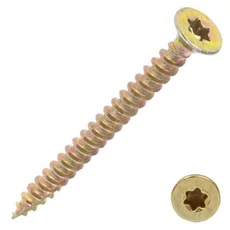 Pozdorjacsavar, sárga horgany, Torx, süllyesztett-fej, 4x60mm, 20db