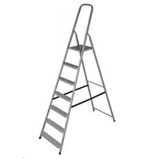 Acél háztartási létra 6+1 fokos fellépővel