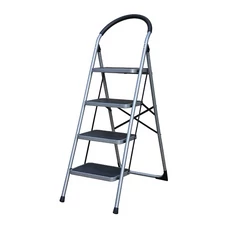 Erősített háztartási acél létra, 4 fokos Erősített háztartási acél létra, 4 fokos